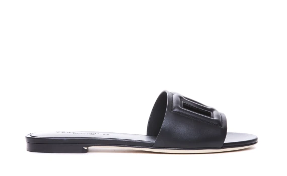 LEATHER SLIDE WITH DG LOGO