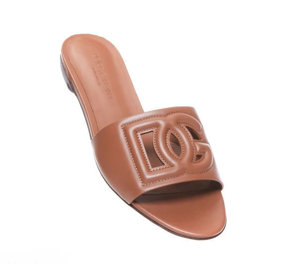LEATHER SLIDE WITH DG LOGO