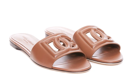 LEATHER SLIDE WITH DG LOGO