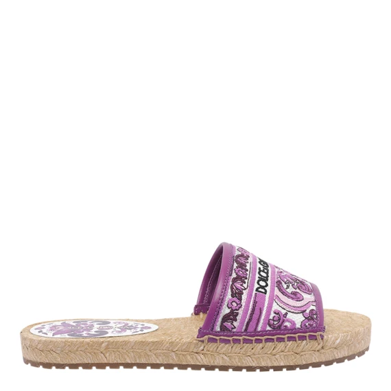 MAIOLICA PATTERN ESPADRILLES SLIDES