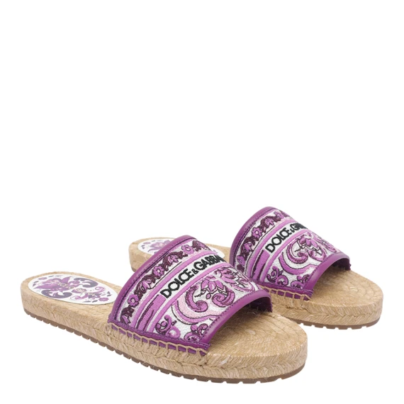 MAIOLICA PATTERN ESPADRILLES SLIDES