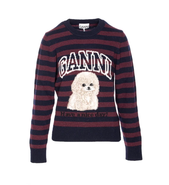 POODLE GRAPHIC WOOL SWEATER