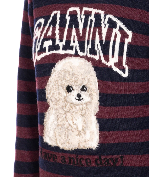 POODLE GRAPHIC WOOL SWEATER