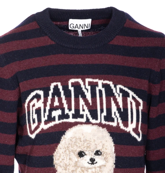 POODLE GRAPHIC WOOL SWEATER