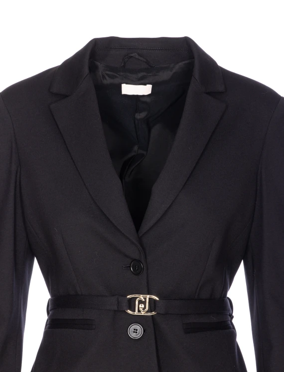 JACKET WITH LOGOED BELT