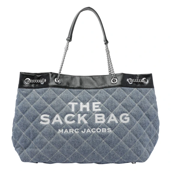 THE QUILTED DENIM CHAIN SACK BAG