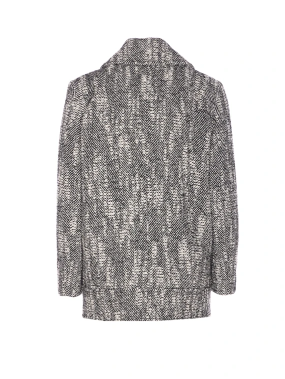 CHEVRON DOUBLE BREASTED COAT