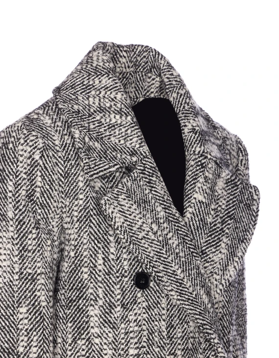 CHEVRON DOUBLE BREASTED COAT