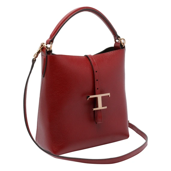 LEATHER TOP HANDLE HANDBAG