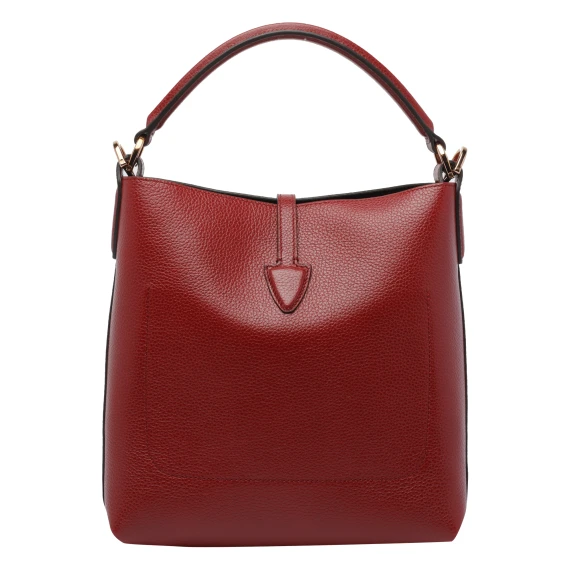 LEATHER TOP HANDLE HANDBAG