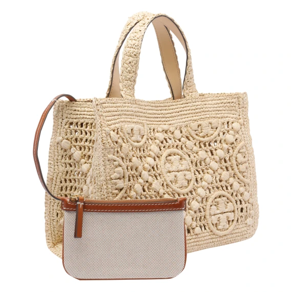 RAFFIA T MONOGRAM TOTE BAG