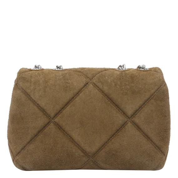 SMALL KIRA DIAMOND QUILTED CONVERTIBLE SUEDE SHOULDER BAG