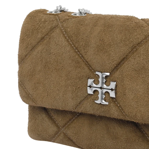 SMALL KIRA DIAMOND QUILTED CONVERTIBLE SUEDE SHOULDER BAG