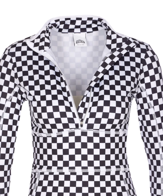 GINGER HALFZIP CHECK LONGSLEEVES TOP