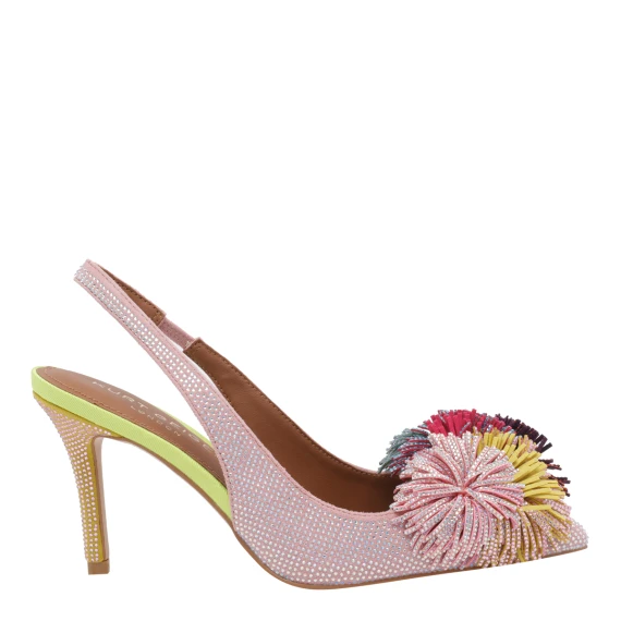POM POM SLINGBACK PUMPS