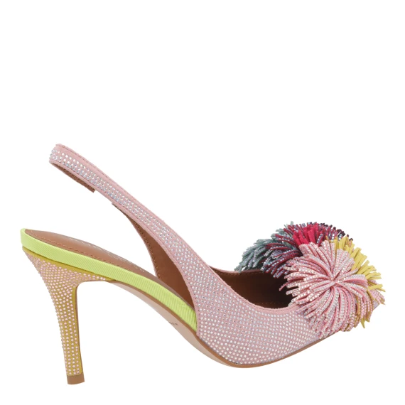 POM POM SLINGBACK PUMPS