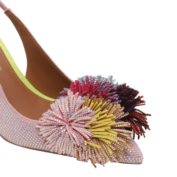 POM POM SLINGBACK PUMPS