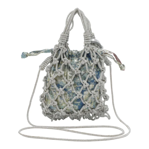 MINI MACRAME CRYSTAL BAG-SILVER COM-OTHERS-312
