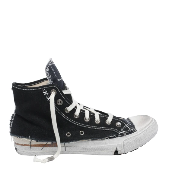 HIGH TOP SNEAKERS WITH DESTRUCTURED DETAIL