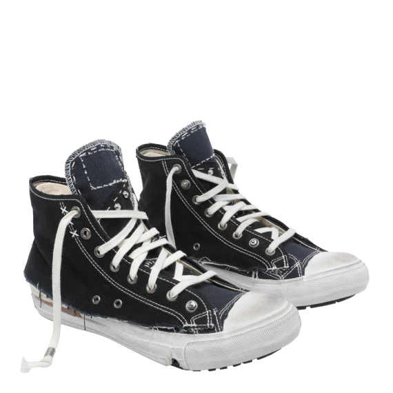 HIGH TOP SNEAKERS WITH DESTRUCTURED DETAIL