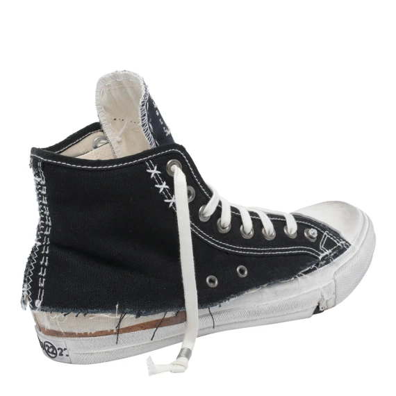 HIGH TOP SNEAKERS WITH DESTRUCTURED DETAIL
