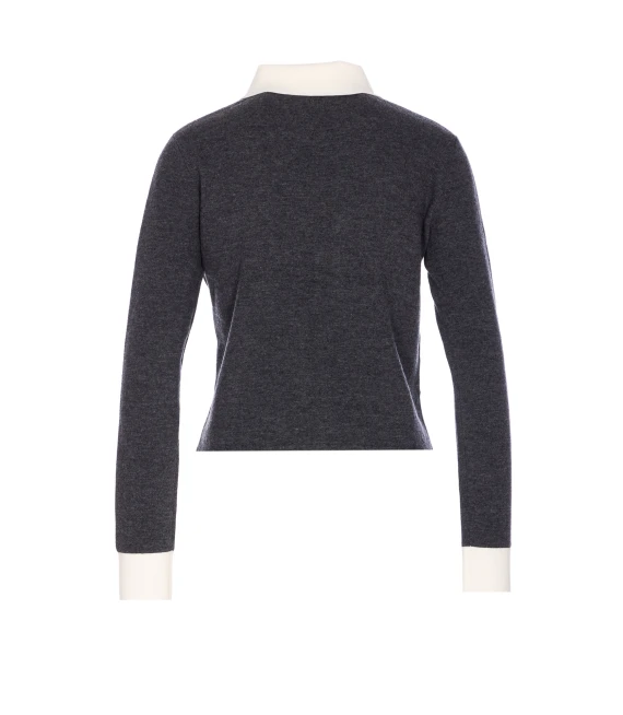 CONTRAST COLLAR CARDIGAN