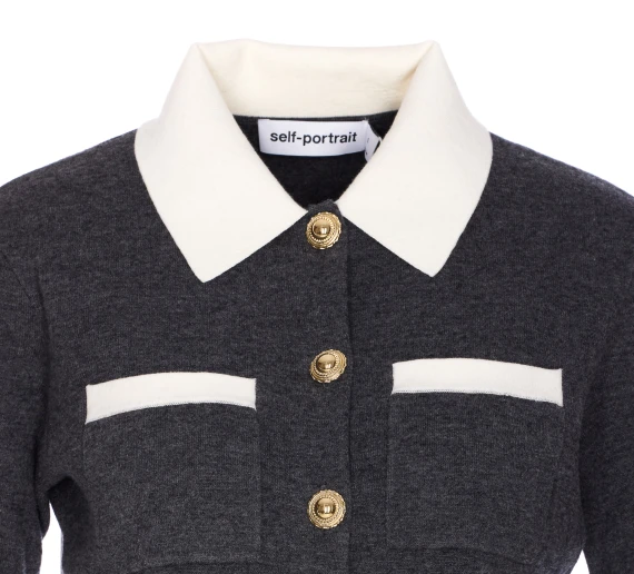 CONTRAST COLLAR CARDIGAN