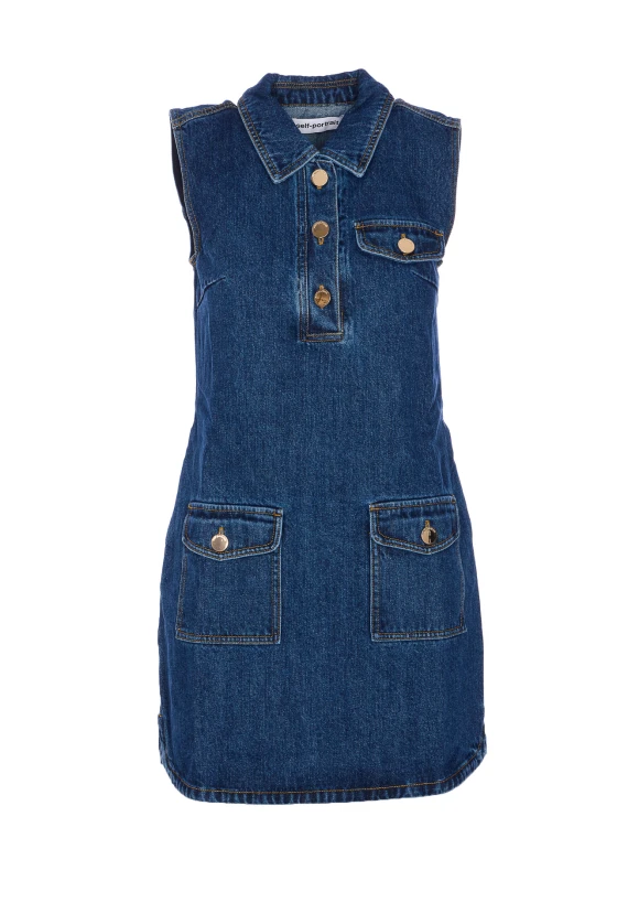 DENIM SLEEVELESS MINI DRESS