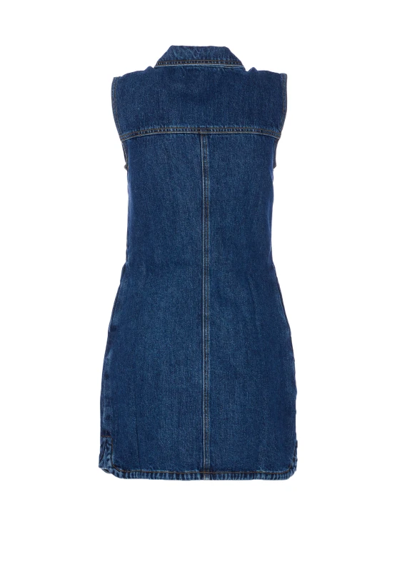 DENIM SLEEVELESS MINI DRESS