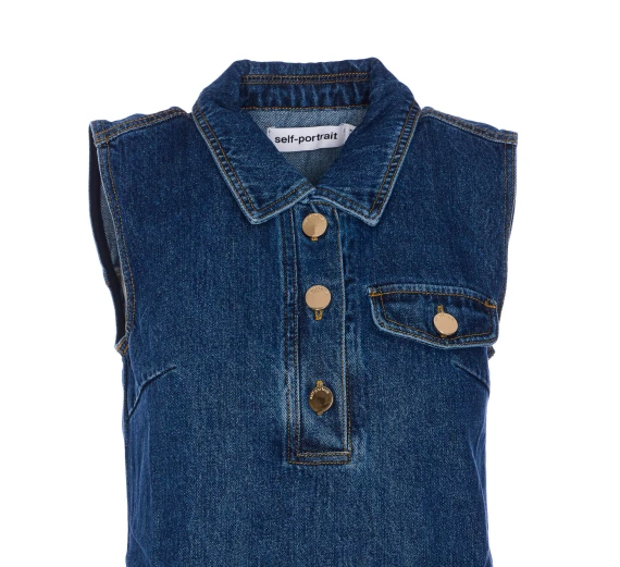 DENIM SLEEVELESS MINI DRESS