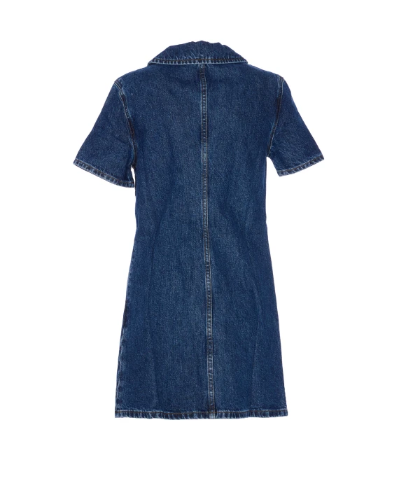 DENIM CRYSTAL BOW MINI DRESS