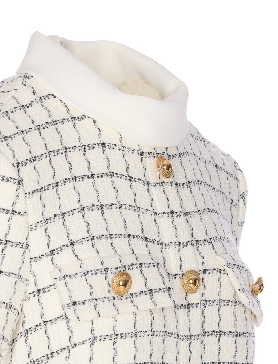 CHECK BOUCLE' MINI DRESS