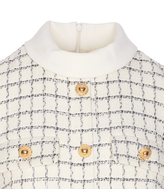 CHECK BOUCLE' MINI DRESS