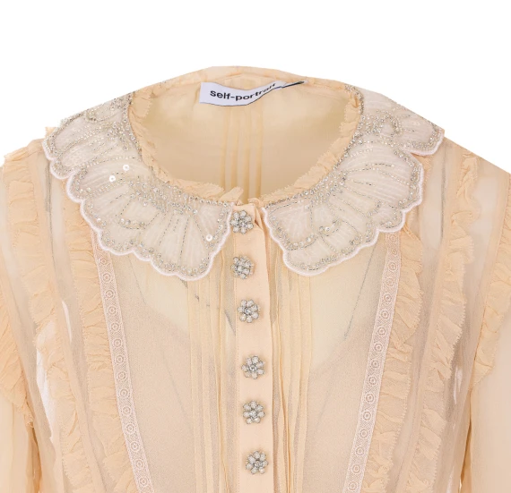 tan pleated georgette mini dress