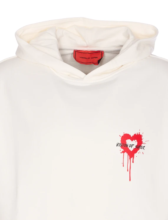 HEART PRINT HOODIE