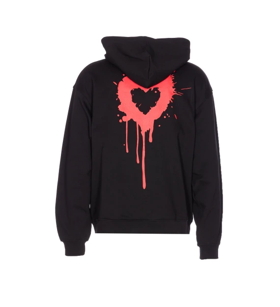 HEART PRINT HOODIE