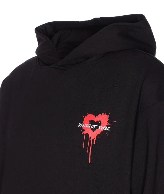 HEART PRINT HOODIE