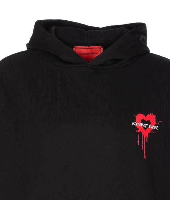HEART PRINT HOODIE